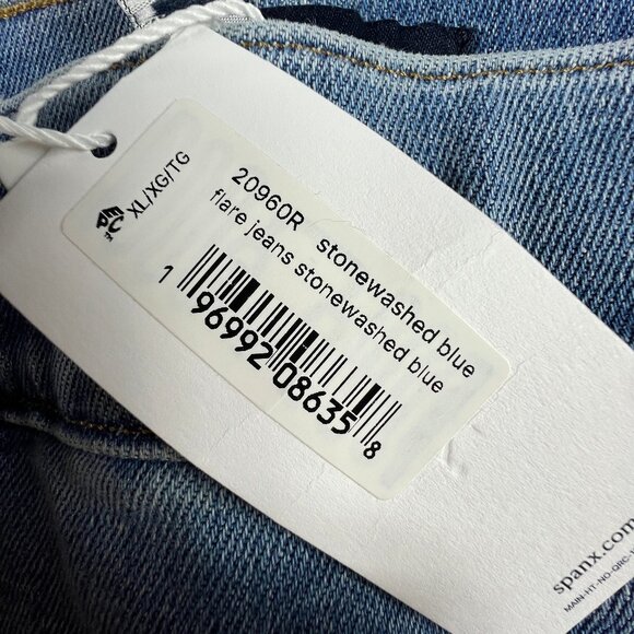 Spanx Shape Jean Women Extra Large Pull On Flare High Rise Blue Everywhere Denim - Picture 6 of 16